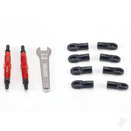 Traxxas Toe links, Slayer (TUBES 7075-T6 Aluminium, red) (74mm, fits front or rear) (2) / rod ends, rear (4) / rod ends, front (4) / wrench (1) 5938R