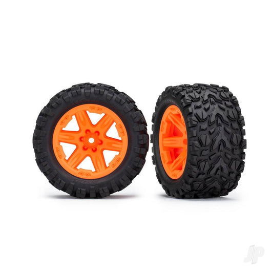 Traxxas Tyres & wheels, assembled, glued (2.8") (RXT orange wheels, Talon Extreme Tyres, foam inserts) (4WD electric front / rear, 2WD electric front only) (2) (TSM rated) 6773A