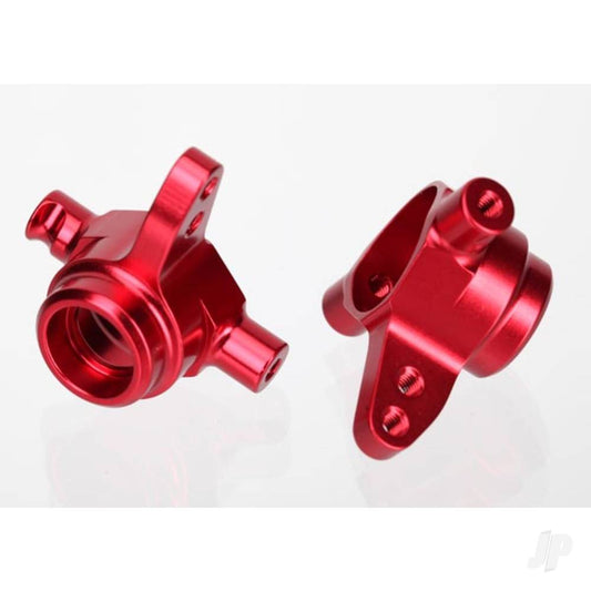 Traxxas Steering blocks, 6061-T6 aluminium (Red-anodised), left & right 6837R