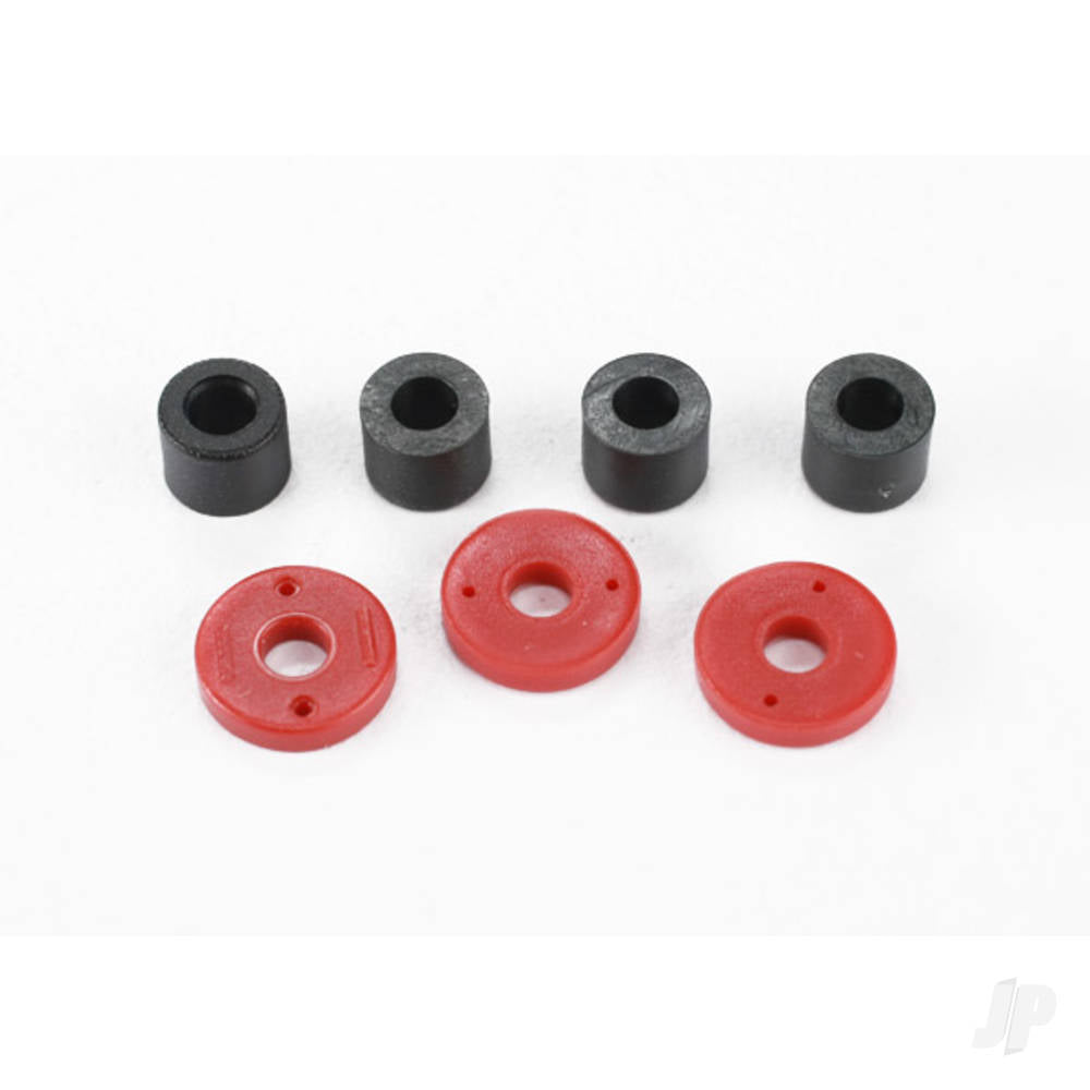 Traxxas Piston, damper (2x0.5mm hole, Red) (4 pcs) / travel limiters (4 pcs) 7067