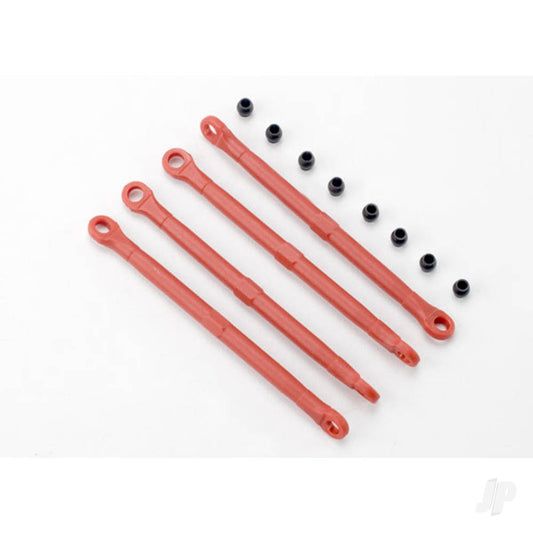 Traxxas Toe link, front & rear (molded composite) (red) (4) / hollow balls (8) 7138