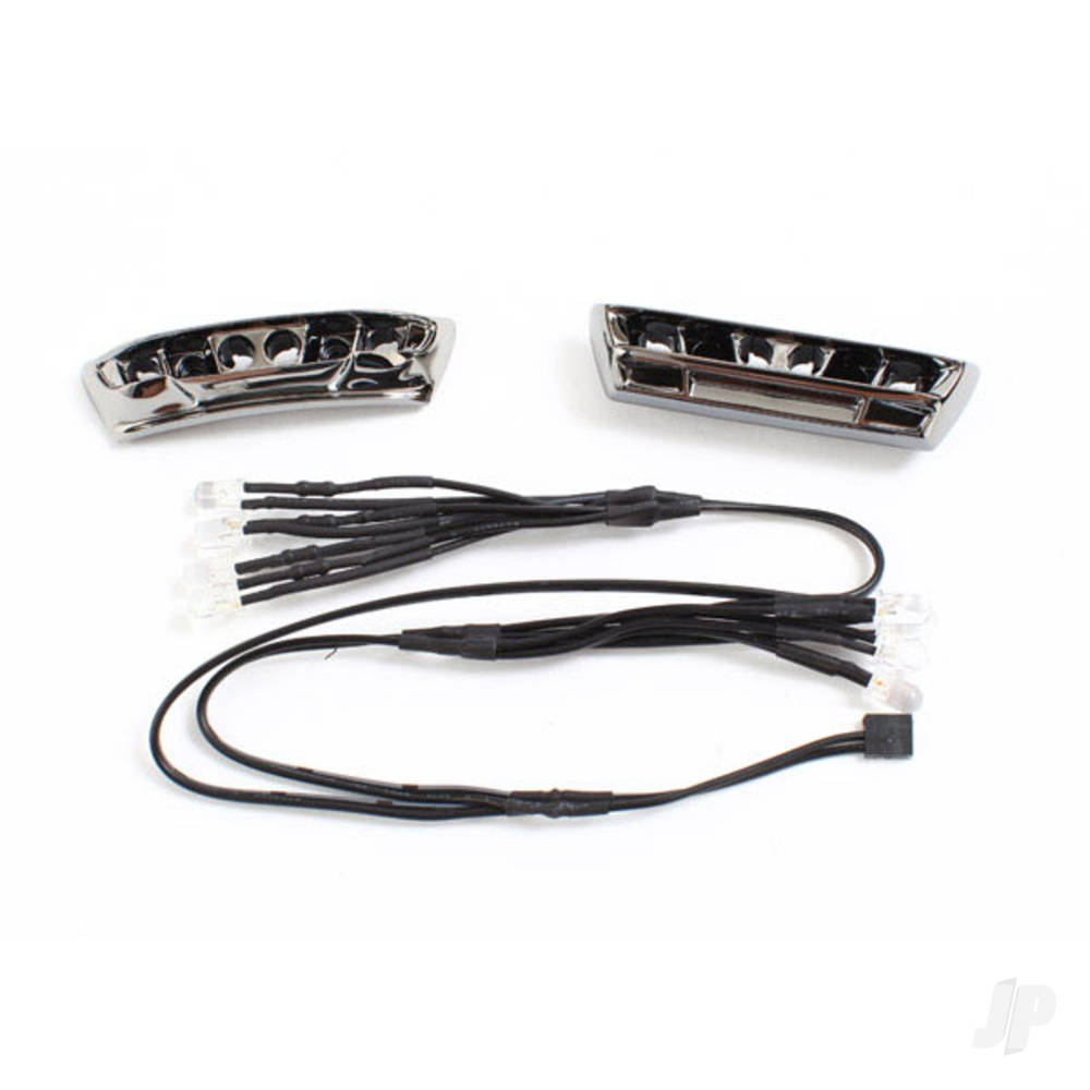 Traxxas LED lights, light harness (4 clear, 4 Red) / bumpers, Front & Rear / wire ties (3 pcs) (requires power supply #7286) 7186
