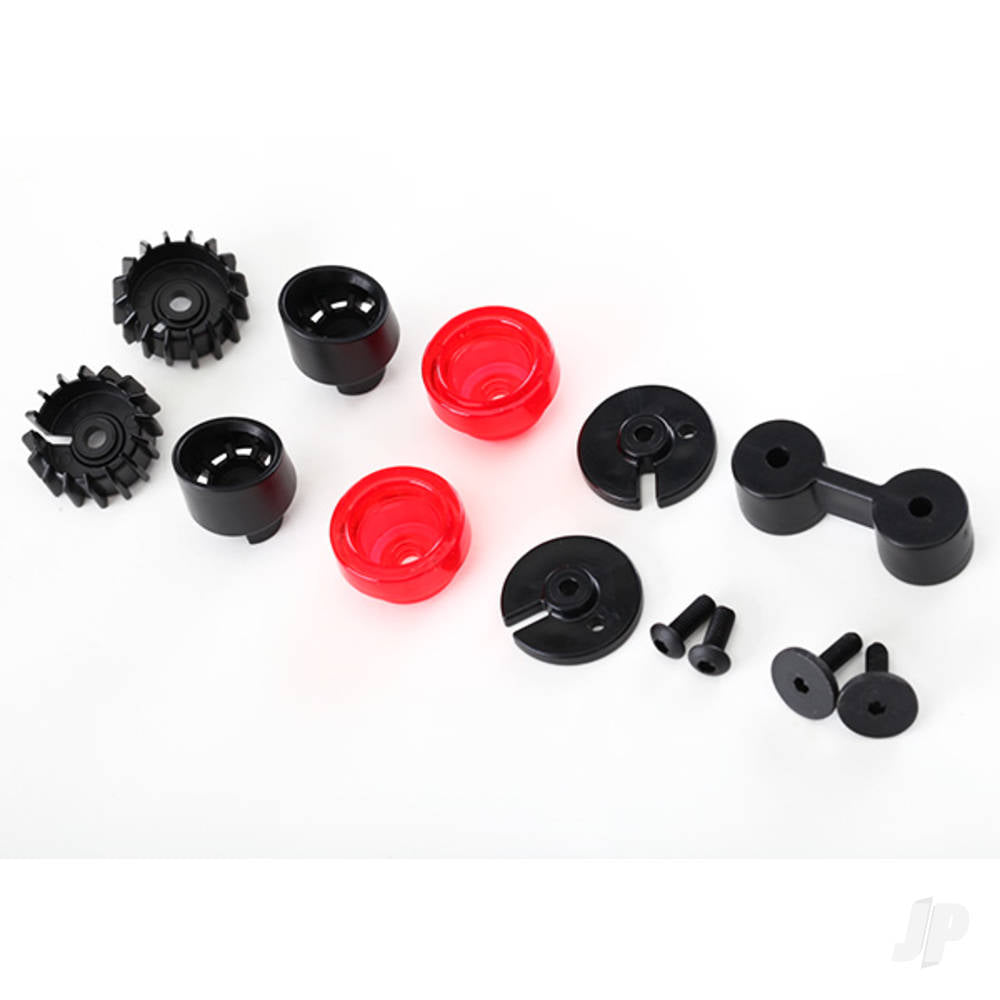 Traxxas Tail lights (2 pcs) / tail light mounts (4 pcs) / exhaust tips (2 pcs) / exhaust tip mount (1pc) / 3x10 flat-head screws (2 pcs) / 3x8 BCS (2 pcs) 8314
