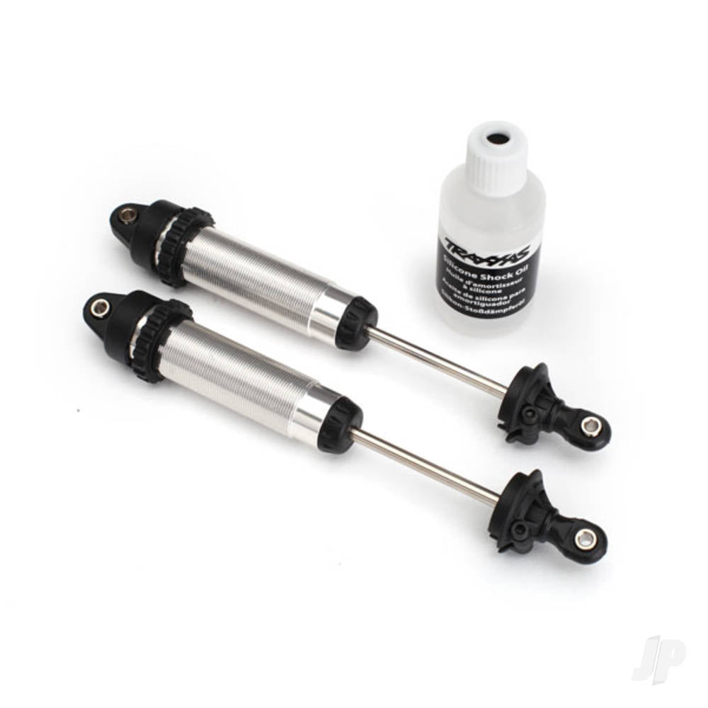 Traxxas Shocks, GTR, 139mm, silver aluminium (fully assembled with out springs) (Rear, threaded) (2 pcs) 8460
