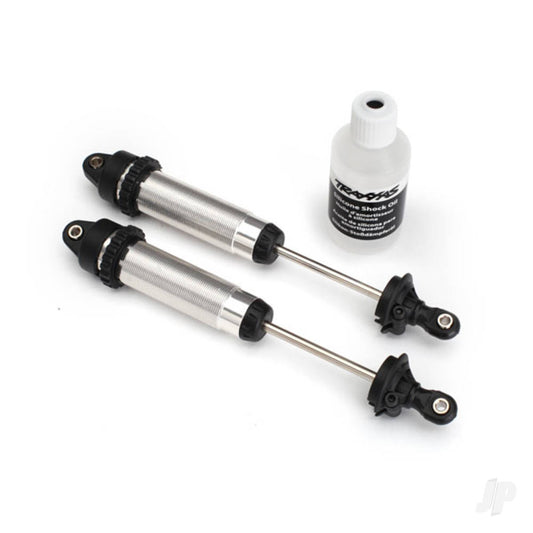 Traxxas Shocks, GTR, 139mm, silver aluminium (fully assembled with out springs) (Rear, threaded) (2 pcs) 8460
