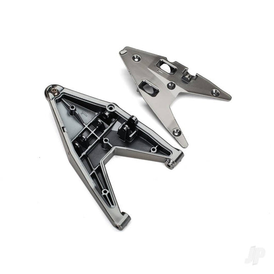 Traxxas Suspension arm, lower left / arm insert (satin black chrome-plated) (assembled with hollow ball) 8533X