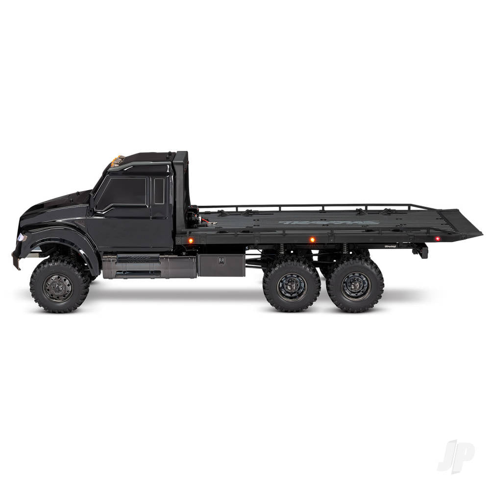 Traxxas Black TRX-6 Ultimate RC Hauler 1:10 6X6 Electric Flatbed Truck with Pro Scale Winch (+ TQi 4-ch, XL-5 HV, Titan 550) 88086-84-BLK
