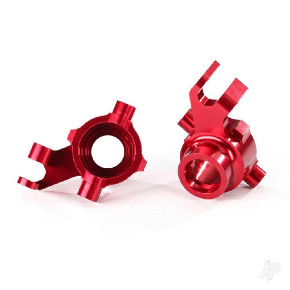 Traxxas Steering blocks, 6061-T6 aluminium (Red-anodised), left & right 8937R