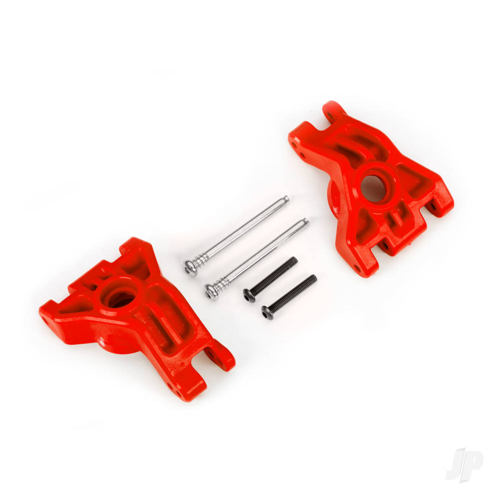 Traxxas Carriers, stub axle, rear, extreme heavy duty, red (left & right)/ 3x41mm hinge pins (2)/ 3x20mm BCS (2) (for use with #9080 upgrade kit) 9050R