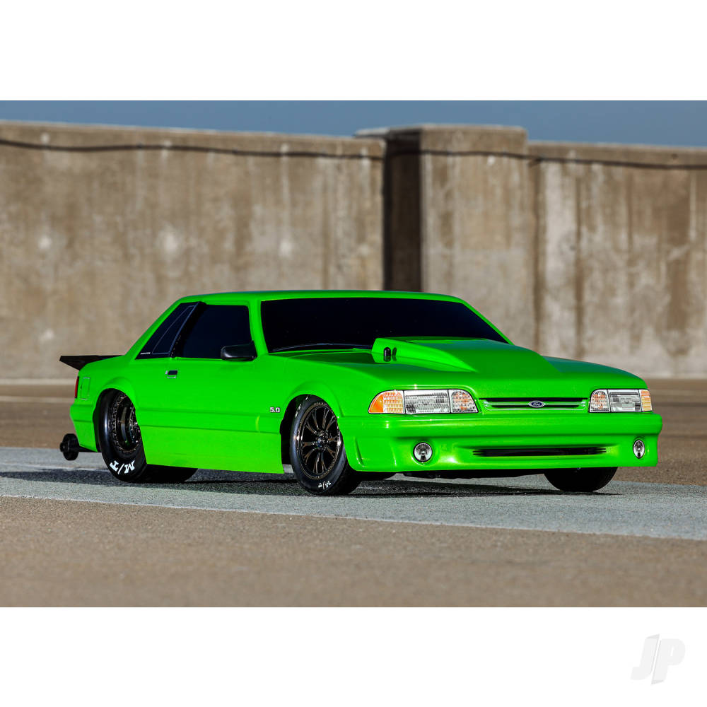 Traxxas Body, Ford Mustang, Fox Body (clear, requires painting)/ window masks/ decal sheet 9421