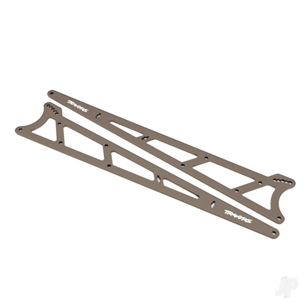 Traxxas Side plates, wheelie bar, charcoal gray (Aluminium) (2) 9462