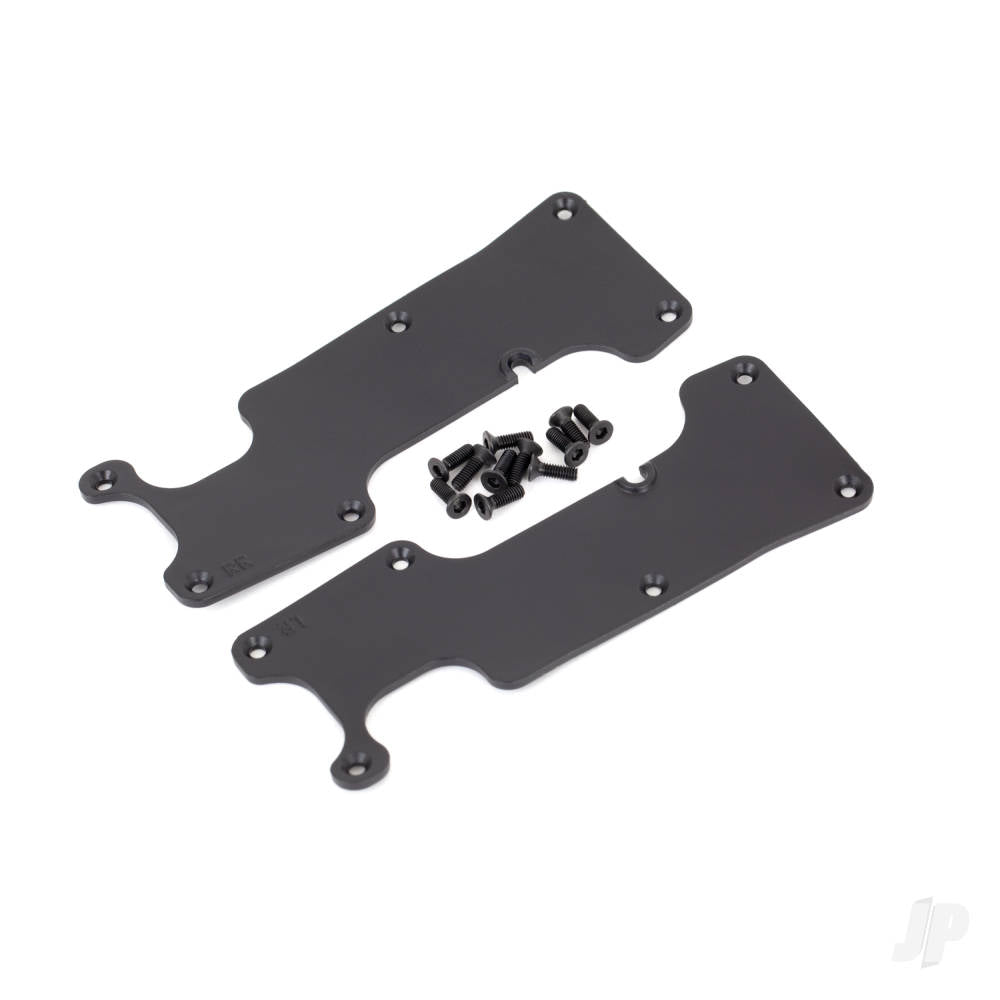 Traxxas Suspension arm covers, black, rear (left and right) / 2.5x8 CCS (12) 9634