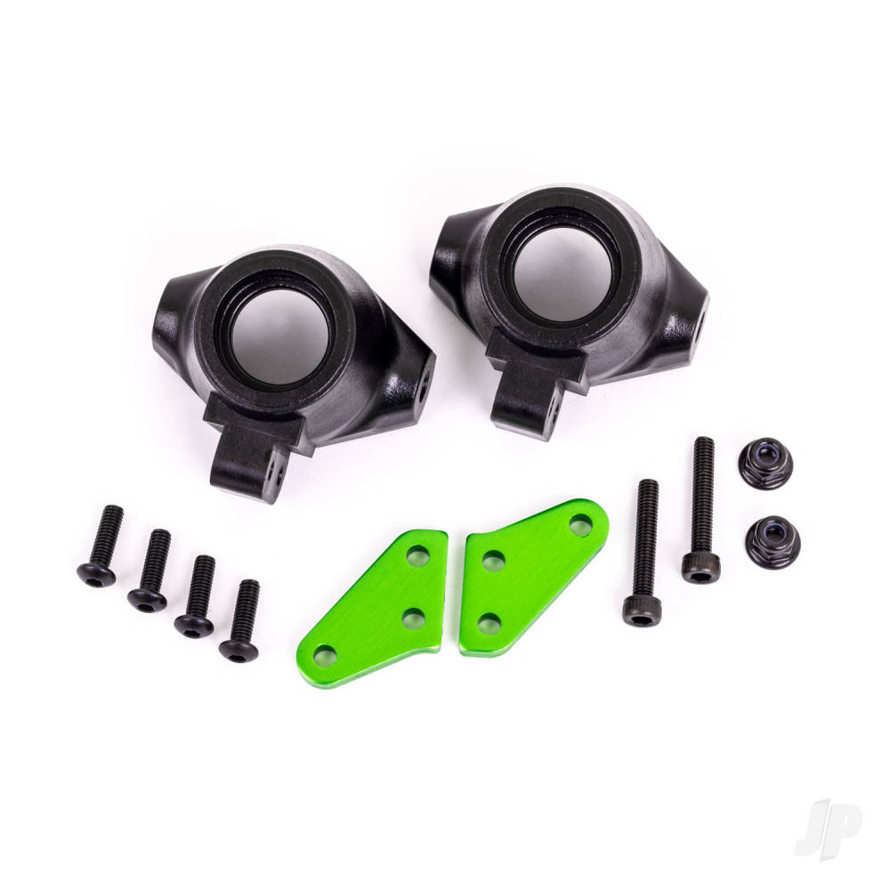 Traxxas Steering block arms (aluminium, green-anodised) (2) / steering blocks, left & right 9637G
