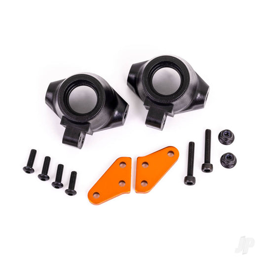 Traxxas Steering block arms (aluminium, orange-anodised) (2) / steering blocks, left & right 9637T