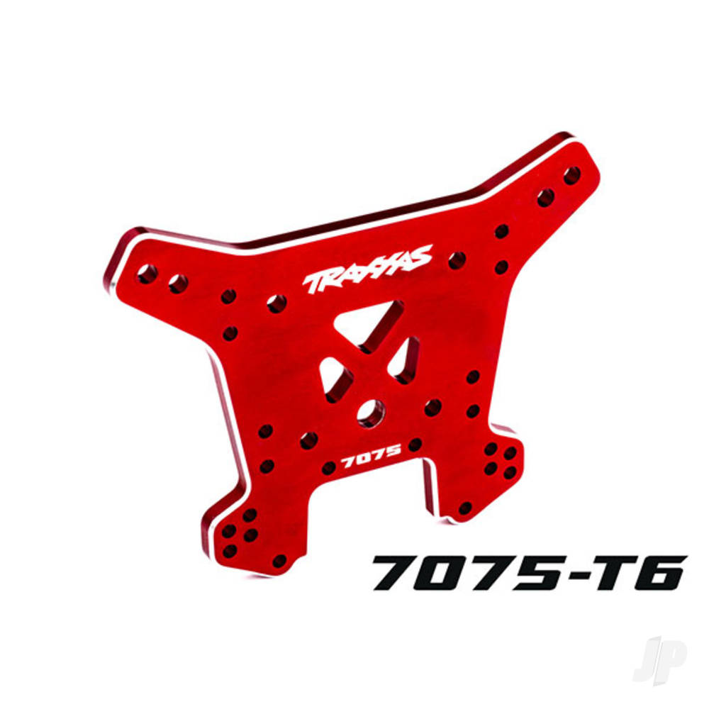 Traxxas Shock tower, rear, 7075-T6 aluminium (red-anodised) (fits Sledge) 9638R