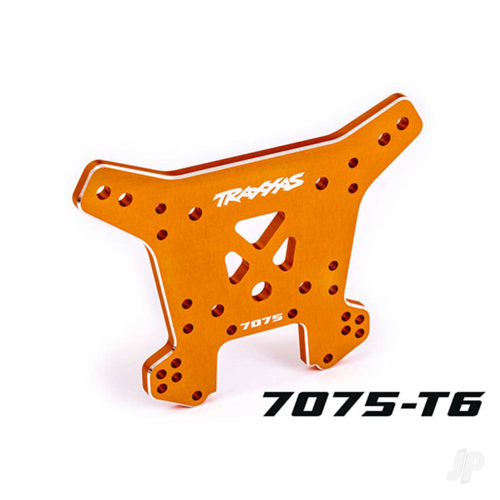 Traxxas Shock tower, rear, 7075-T6 aluminium (orange-anodised) (fits Sledge) 9638T