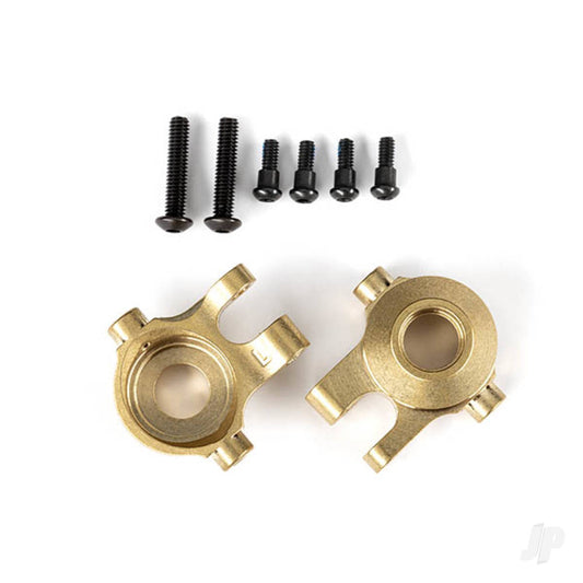Traxxas Steering blocks, brass (7 grams each) (left & right)/ 2.5x12mm BCS (with threadlock) (2)/ 2x6mm SS (with threadlock) (4) 9737