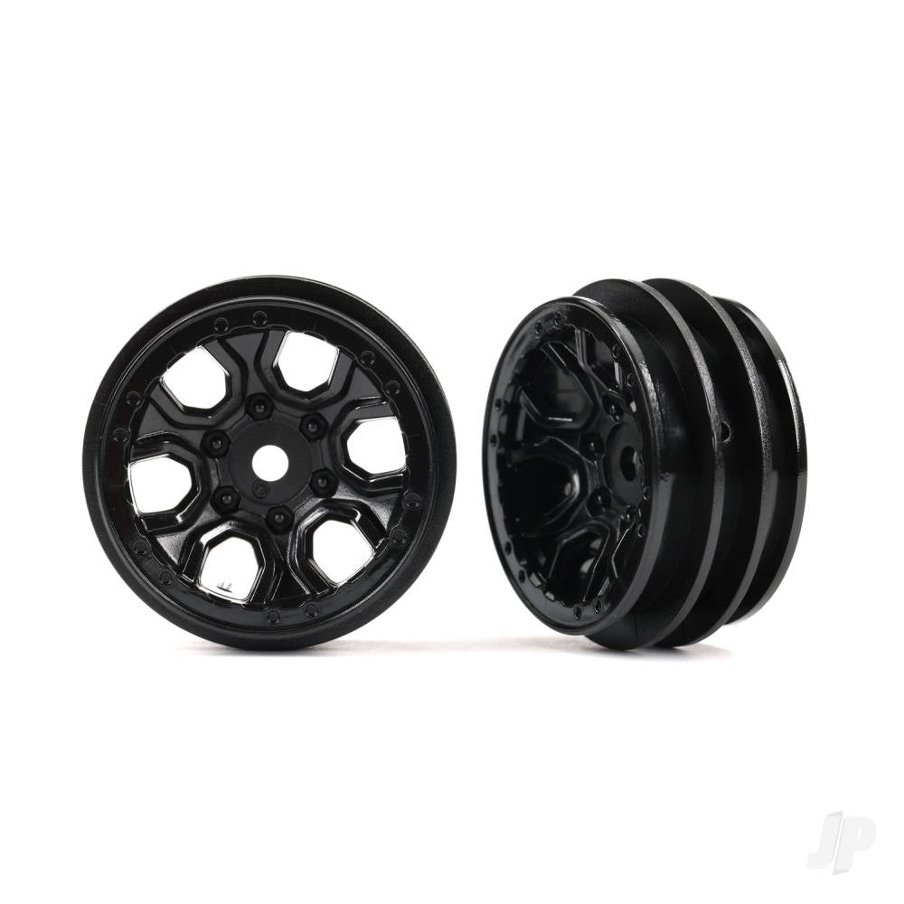 Traxxas Wheels, 1.0in (black chrome) (2) 9770-BLKCR