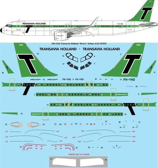 26 Decals TS144-1324 Transavia Holland Retro Airbus A321 Neo 1:144