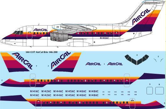 26 Decals TS144-1337 1:144 AirCal BAe 146-200 laser decal