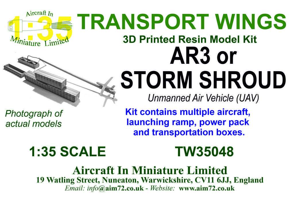 AIM - Transport Wings TW35048 1:35 AR3 or Storm Shroud Unmanned Air Vehicle