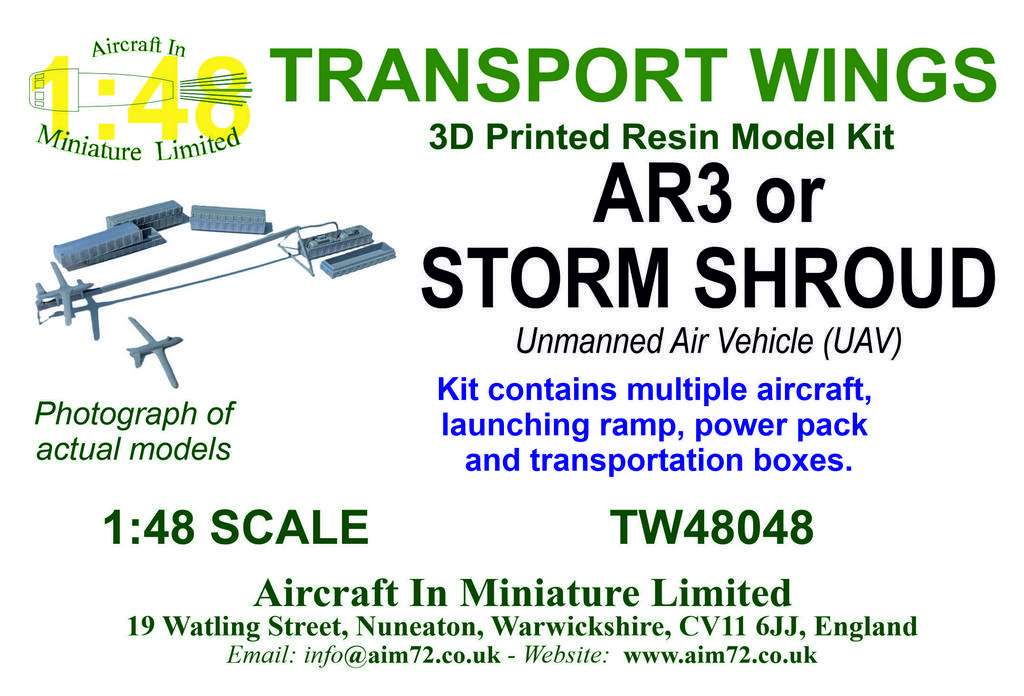 AIM - Transport Wings TW48048 1:48 AR3 or Storm Shroud Unmanned Air Vehicle