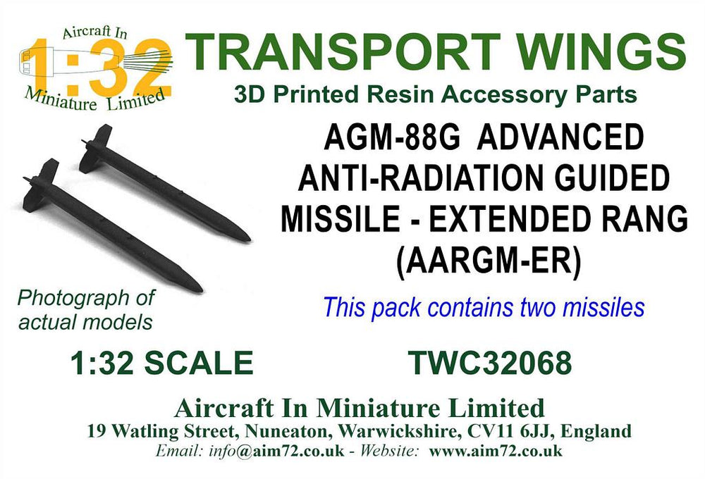 AIM - Transport Wings TWC32068 1:32 AGM-88G-ER Adv Anti-Radi Guided Missile