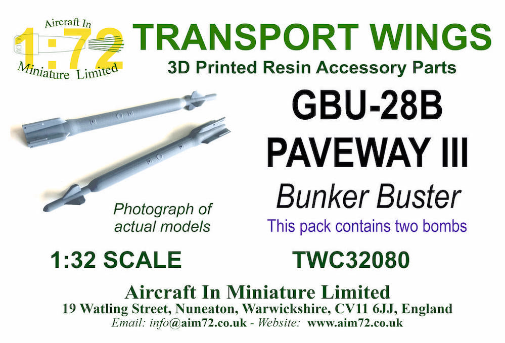AIM - Transport Wings TWC32080 1:32 GBU-28B Paveway III Bunker Buster