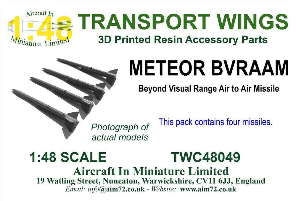 Transport Wings TWC48049 METEOR BVRAAM Missile Set 1:48