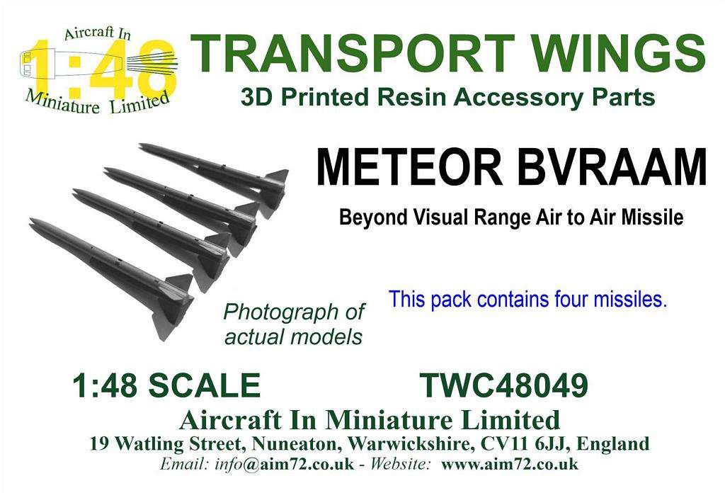 Transport Wings TWC48049 METEOR BVRAAM Missile Set 1:48
