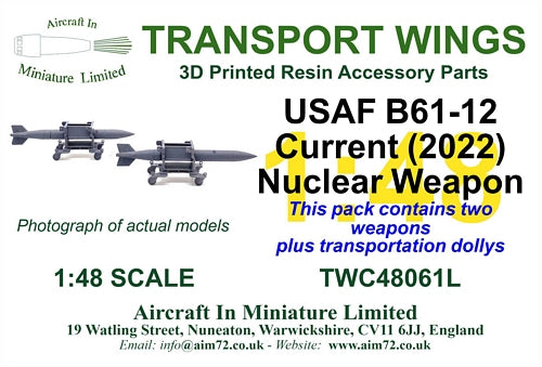 AIM - Transport Wings TWC48061L 1:48 USAF/USN B61-12 nuclear weapon twin pack