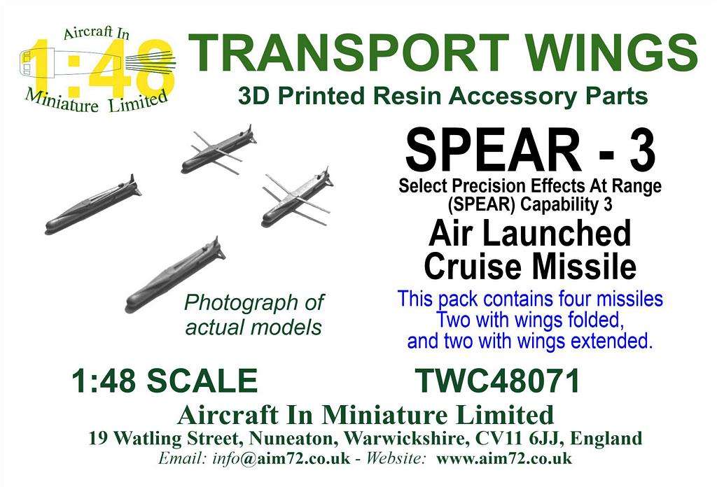 AIM - Ground Equipment TWC48071 1:48 SPEAR-3 air to ground missile