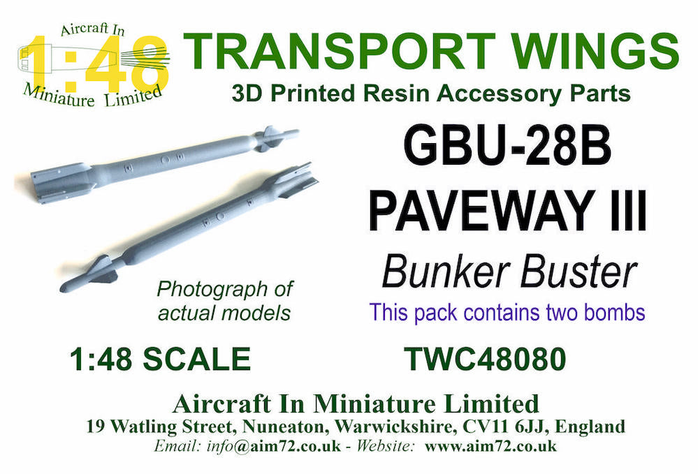 AIM - Transport Wings TWC48080 1:48 GBU-28B Paveway III Bunker Buster