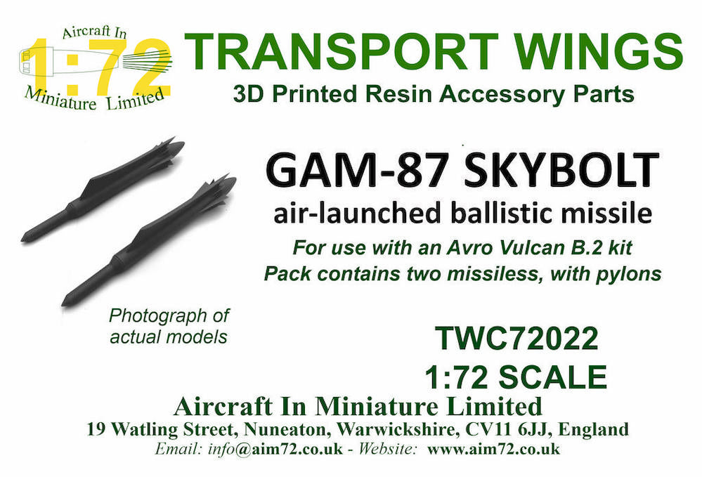 Transport Wings TWC72022 GAM-87 Skybolt Ballistic Missiles 1:72
