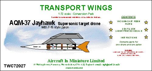 AIM - Transport Wings TWC72027 1:72 Beechcraft AQM-37 Jayhawk target drone