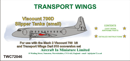 AIM - Transport Wings TWC72046 1:72 Vickers Viscount 700D Slipper Tanks