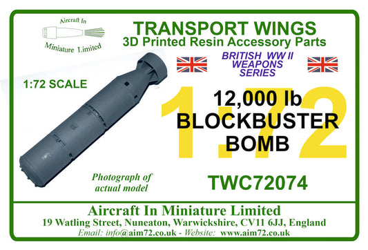 AIM - Transport Wings TWC72074 1:72 12,000 lb blockbuster bomb