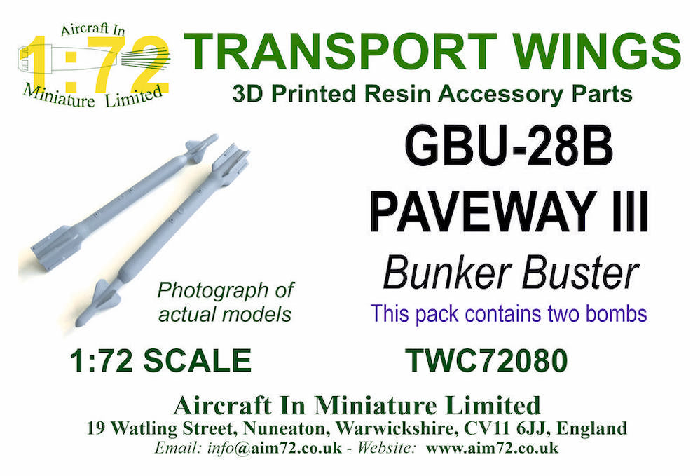 AIM - Transport Wings TWC72080 1:72  GBU-28B Paveway III Bunker Buster