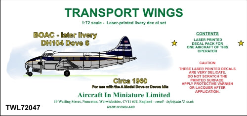 AIM - Transport Wings TWL72047 1:72 BOAC