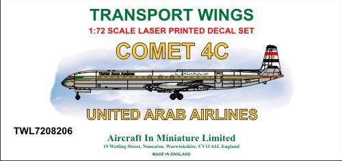 Transport Wings TWL7208206 DH Comet 4C United Arab Decals 1:72