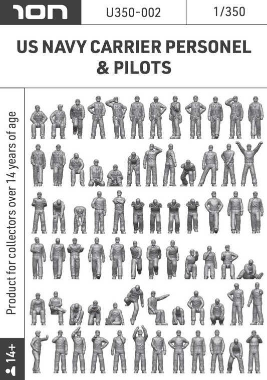 ION Model U350-002 1:350 US NAVY CARRIER PERSONEL & PILOTS 72 FIGURES