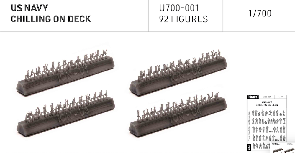 ION Model U700-001 1:700 US NAVY CHILLING ON DECK