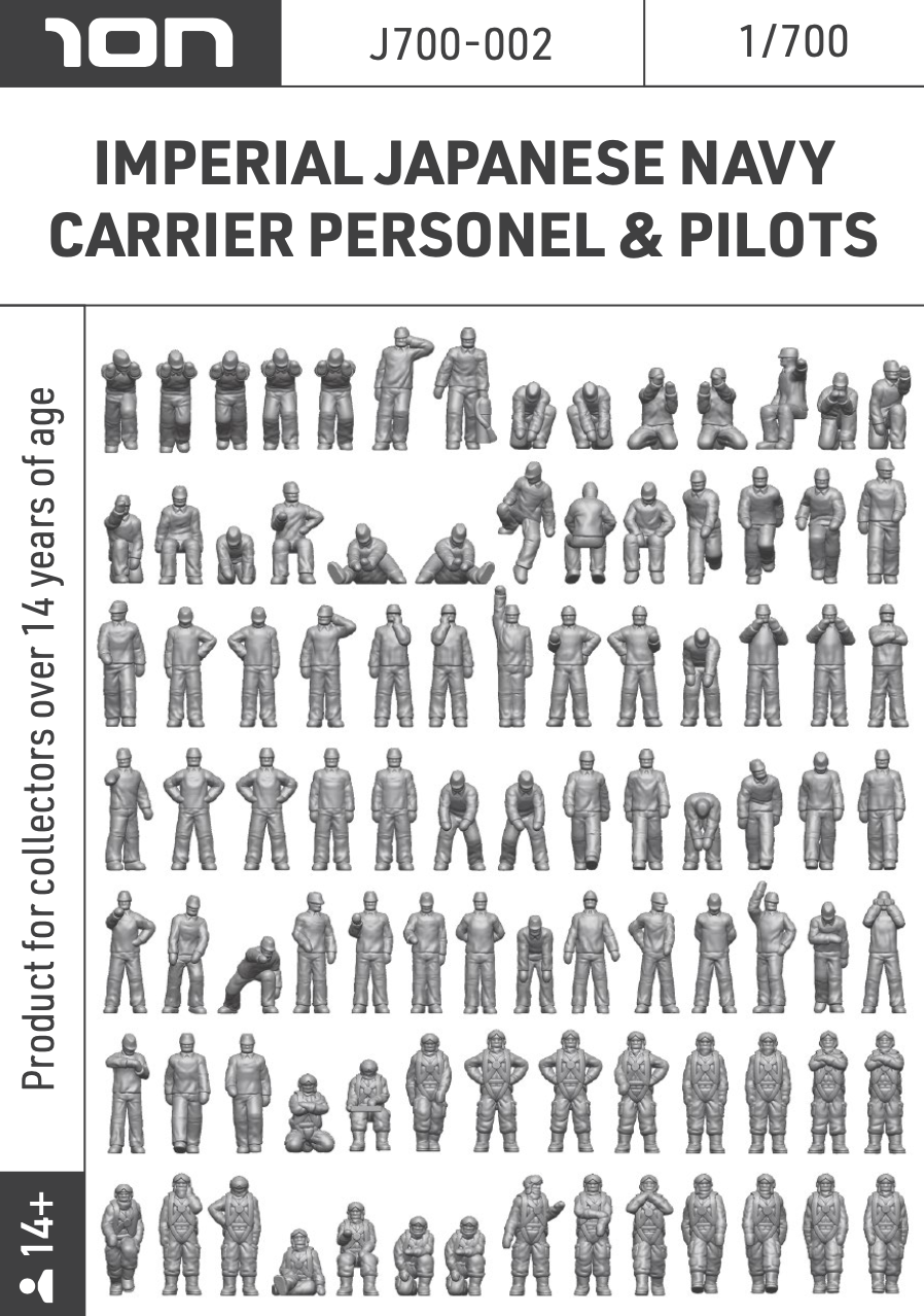 ION Model U700-002 1:700 US NAVY CARRIER PERSONEL & PILOTS Figures count 97.