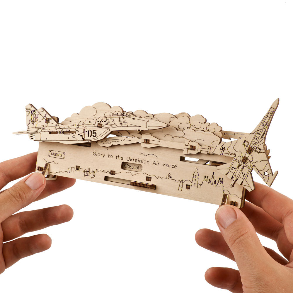 UGEARS 70187 The Ghost Of Kyiv Attacks Wooden Model Kit