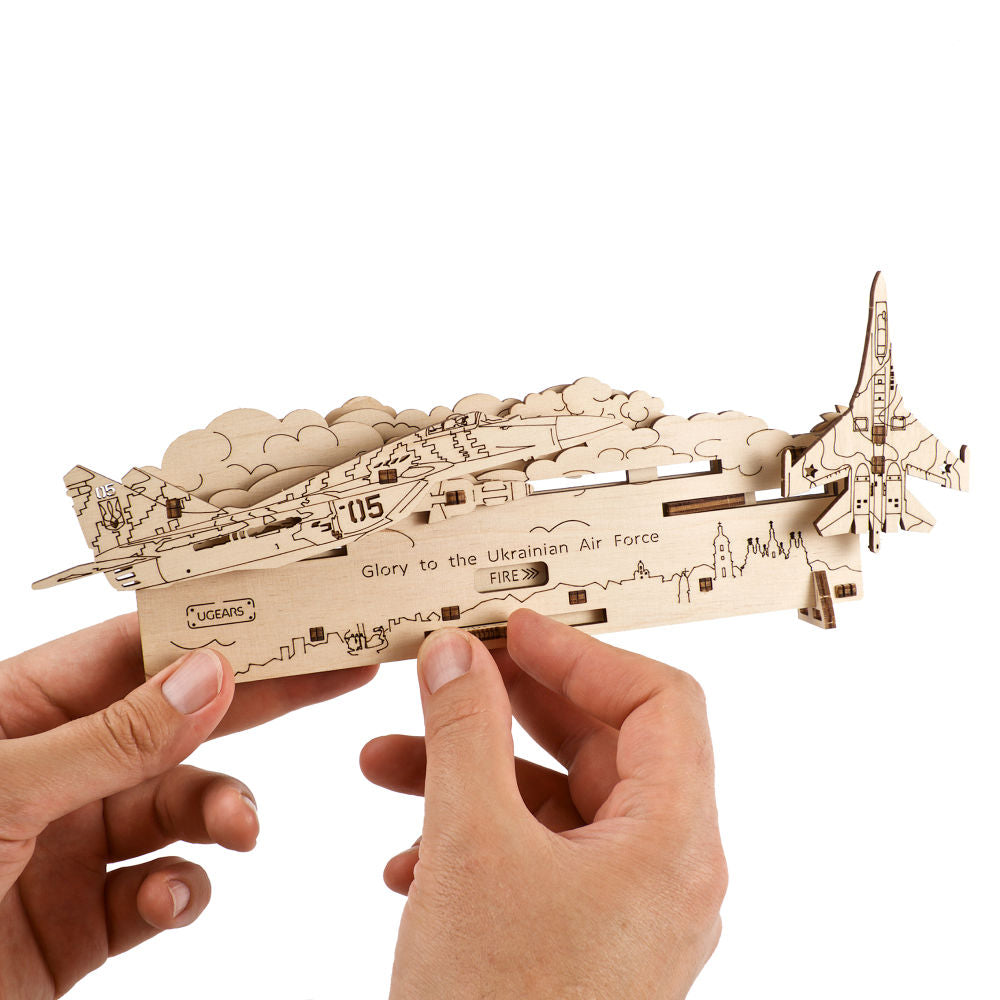 UGEARS 70187 The Ghost Of Kyiv Attacks Wooden Model Kit