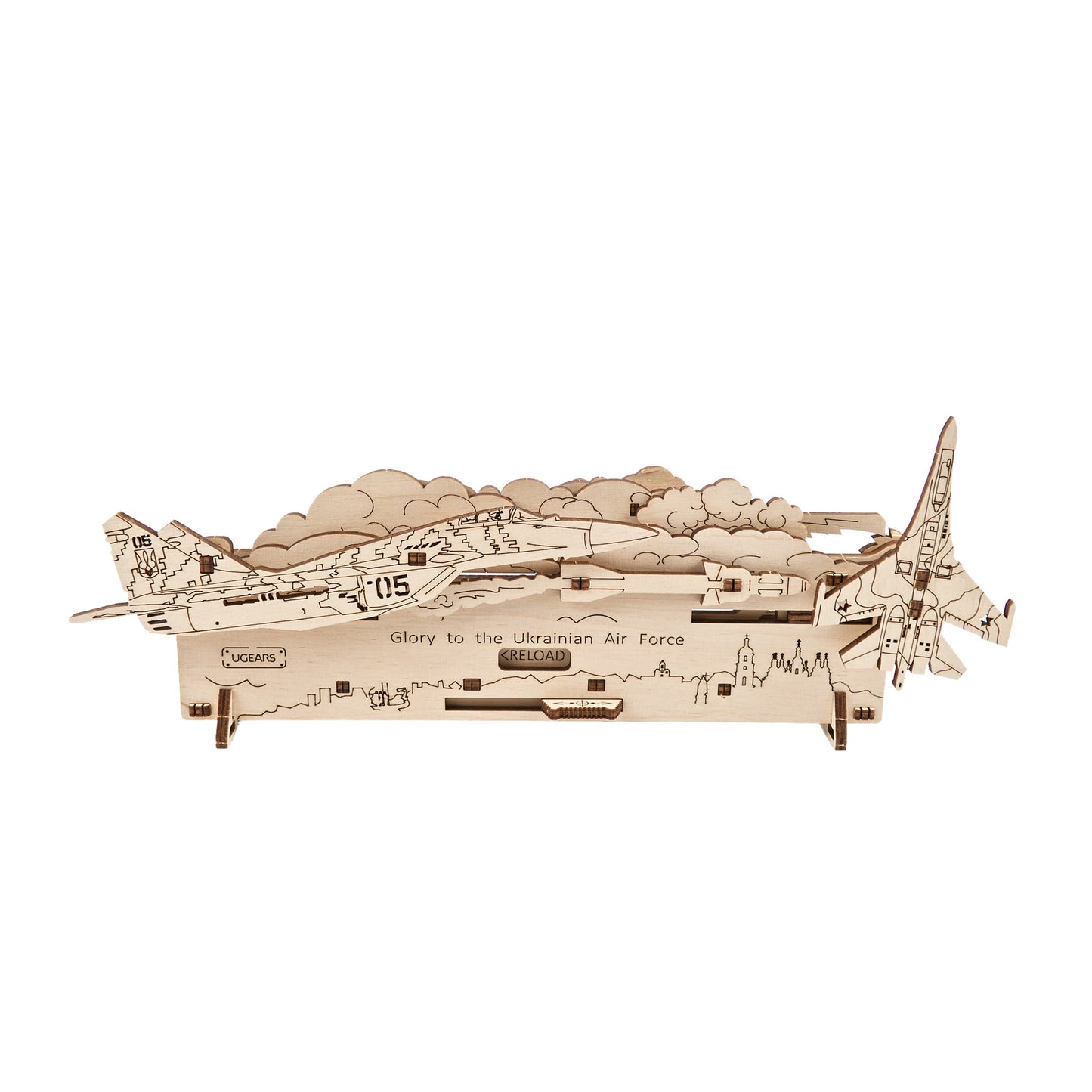 UGEARS 70187 The Ghost Of Kyiv Attacks Wooden Model Kit