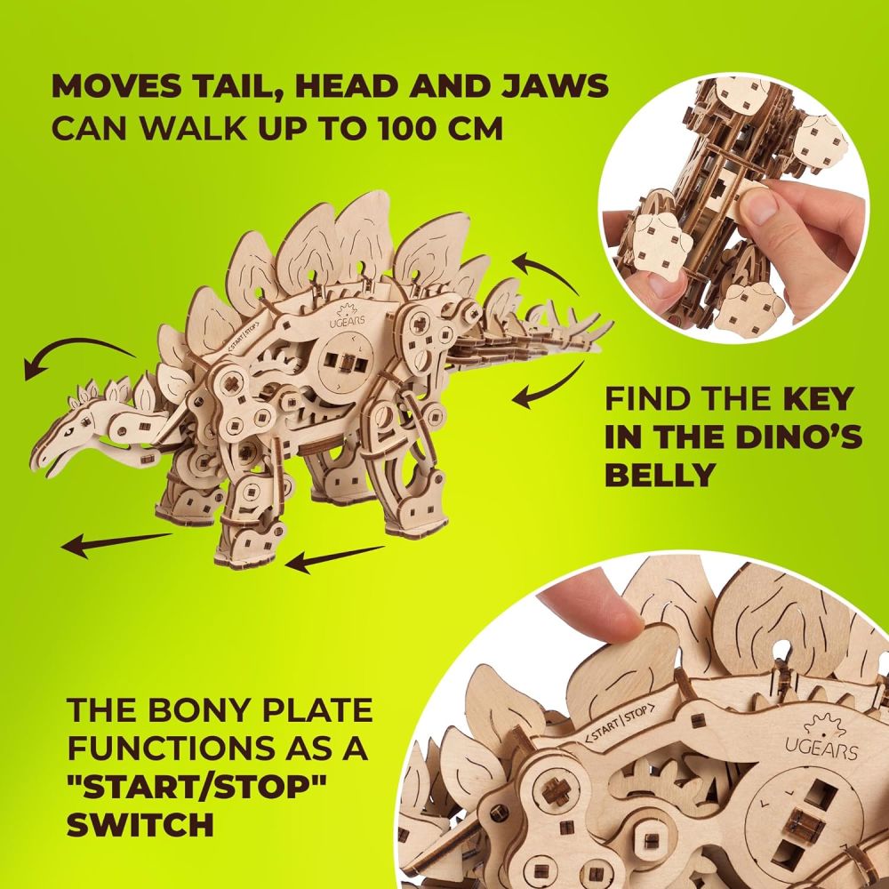 UGEARS 70222 Stegosaurus Wooden Model Kit