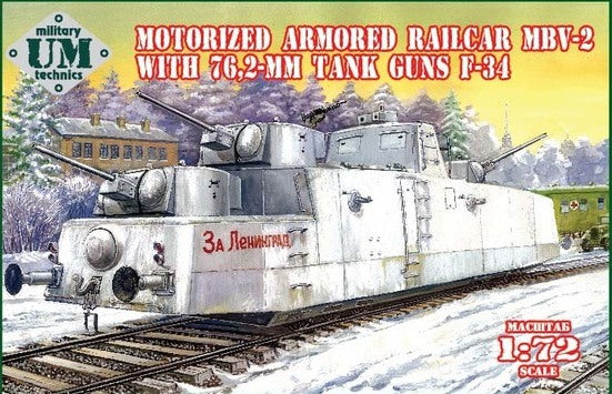 UM-MT UMMT677 1:72 Motorized Armored Railcar MBV-2 With 76.2-mm Tank Guns F-34