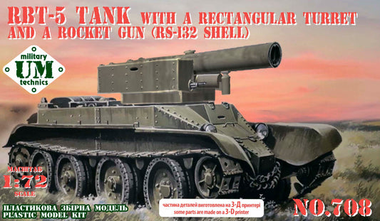 UM-MT UMMT708 1:72 RBT-5 tank with a rectangular turret and a rocket gun