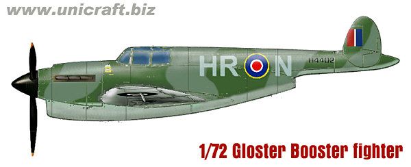 Unicraft UNI72104 1:72 Gloster Booster Fighter 1937 prop-jet heavy fighter